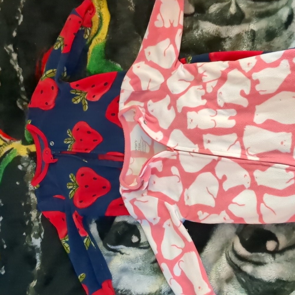 Two Carter's footies PJs 12 month